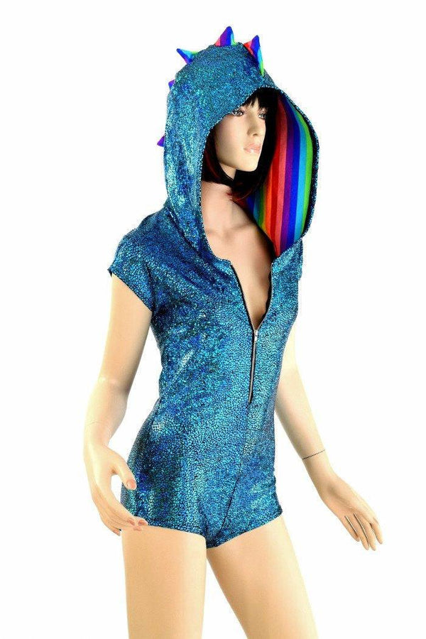 Turquoise Shattered Glass Romper - 2