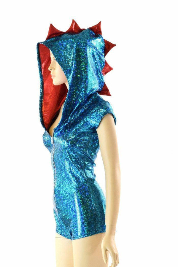 Turquoise Shattered Glass Romper - 3