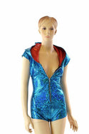 Turquoise Shattered Glass Romper - 2