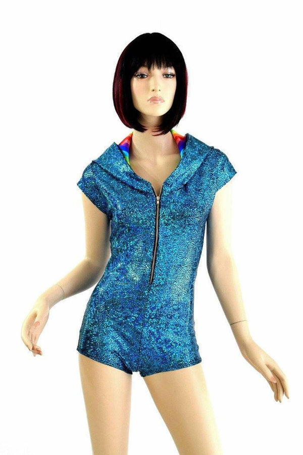 Turquoise Shattered Glass Romper - 4