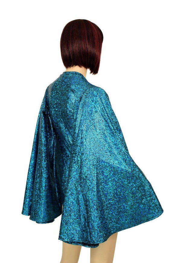 Turquoise V Neck Fan Sleeve Romper - Coquetry Clothing