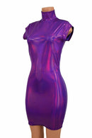 Turtle Neck Mini Cap Sleeve Dress - Coquetry Clothing