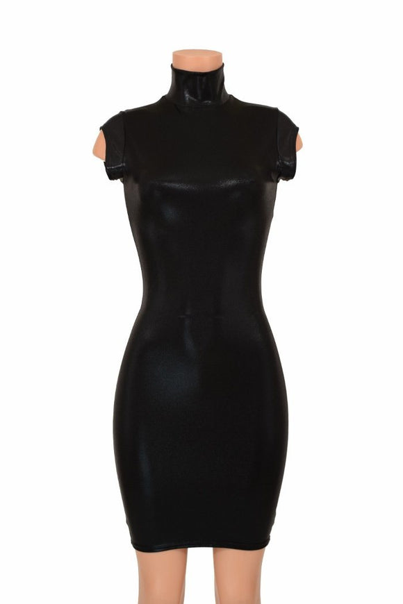 Turtle Neck Mini Cap Sleeve Dress - Coquetry Clothing
