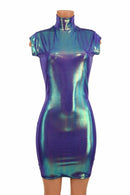 Turtle Neck Mini Cap Sleeve Dress - Coquetry Clothing
