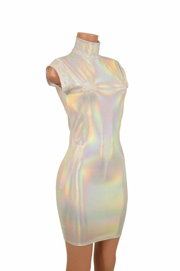 Turtle Neck Mini Cap Sleeve Dress - Coquetry Clothing