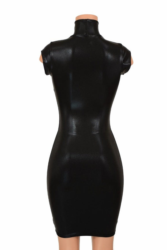 Turtle Neck Mini Cap Sleeve Dress - Coquetry Clothing