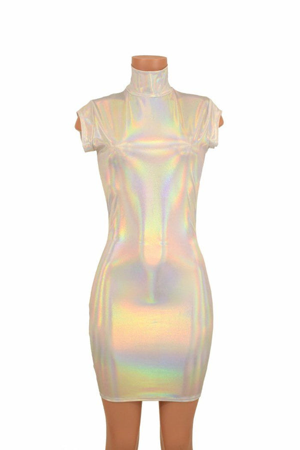 Turtle Neck Mini Cap Sleeve Dress - 2