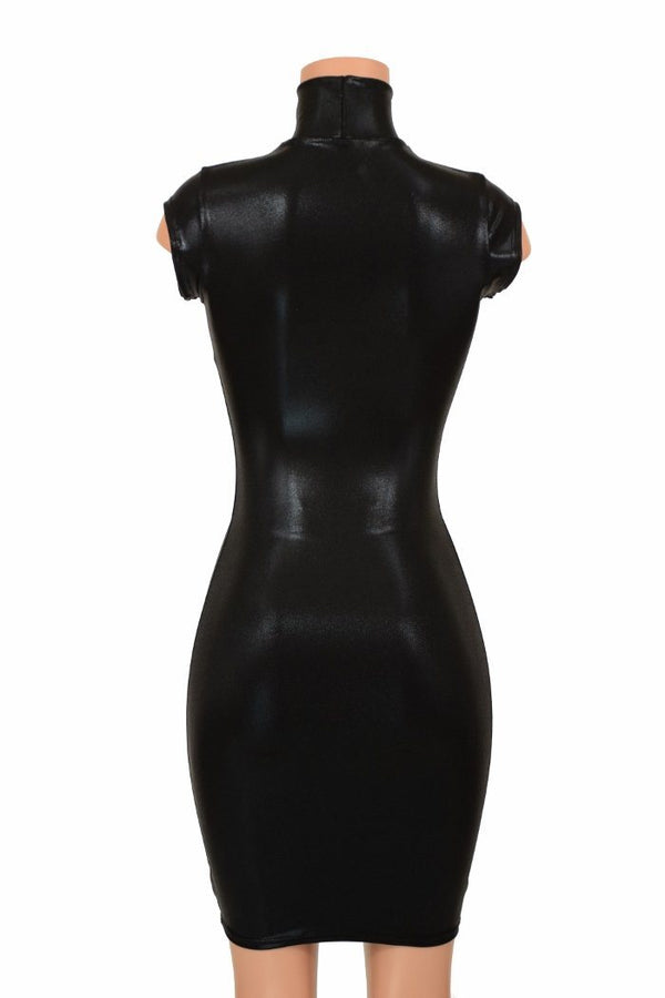 Turtle Neck Mini Cap Sleeve Dress - 4