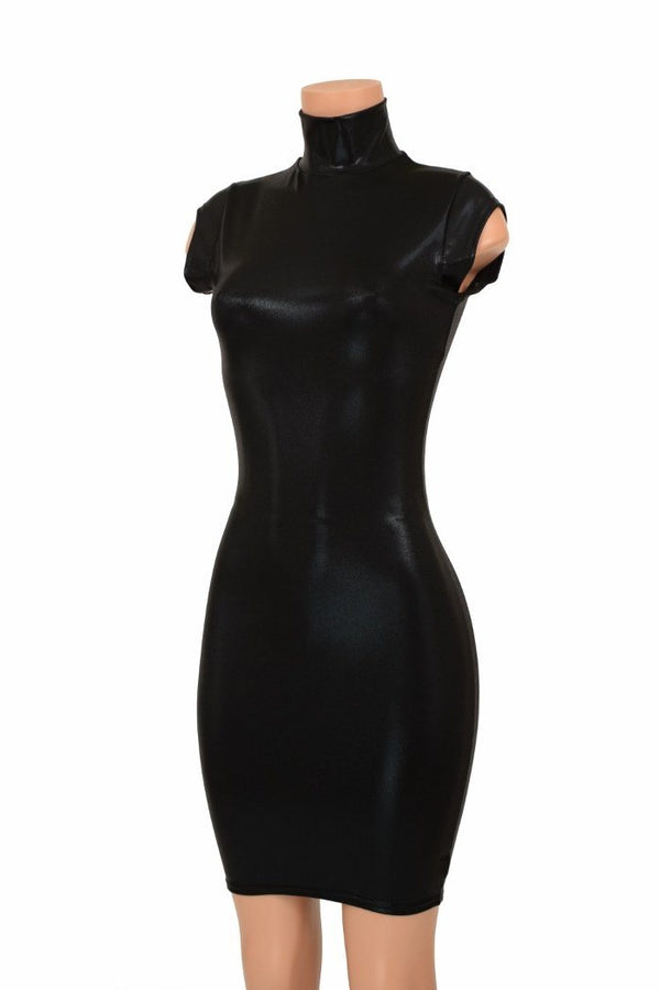 Turtle Neck Mini Cap Sleeve Dress - 5