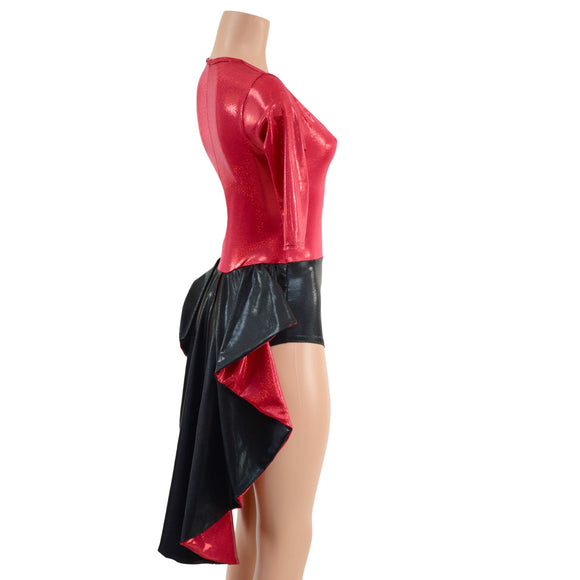 Tuxedo Back Red and Black Romper - Coquetry Clothing
