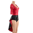 Tuxedo Back Red and Black Romper - Coquetry Clothing