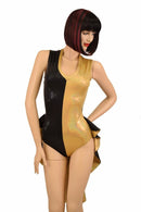 Tuxedo Ruffle Rump Color Split Romper - Coquetry Clothing
