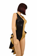 Tuxedo Ruffle Rump Color Split Romper - Coquetry Clothing