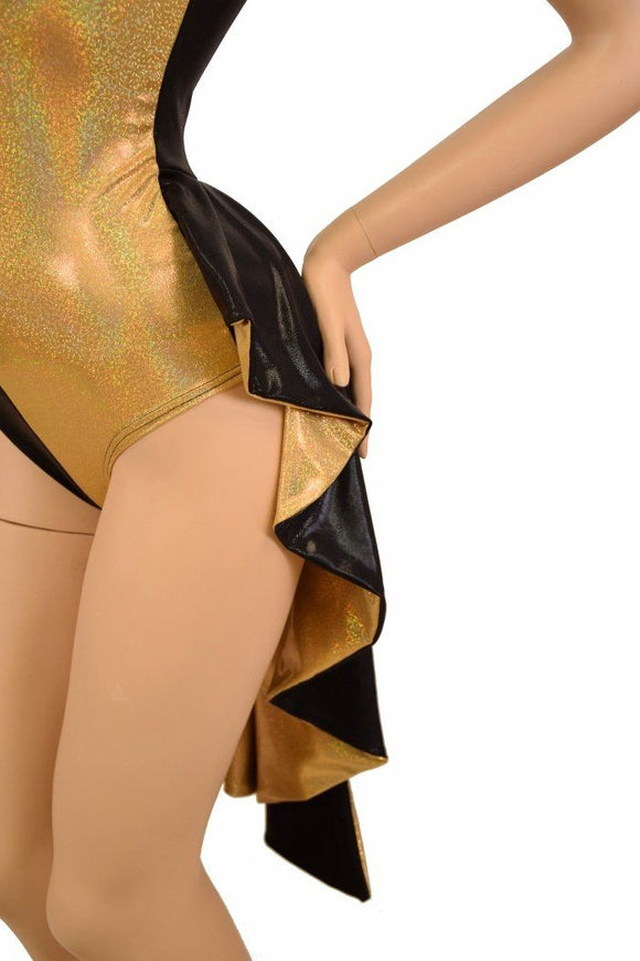 Tuxedo Ruffle Rump Color Split Romper - Coquetry Clothing
