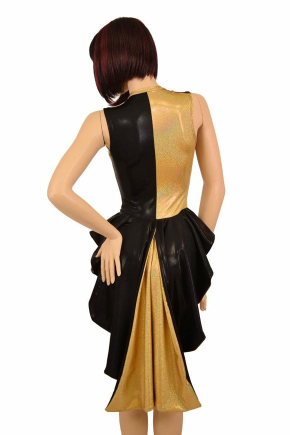 Tuxedo Ruffle Rump Color Split Romper - Coquetry Clothing