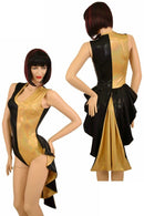 Tuxedo Ruffle Rump Color Split Romper - Coquetry Clothing