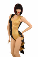 Tuxedo Ruffle Rump Color Split Romper - Coquetry Clothing