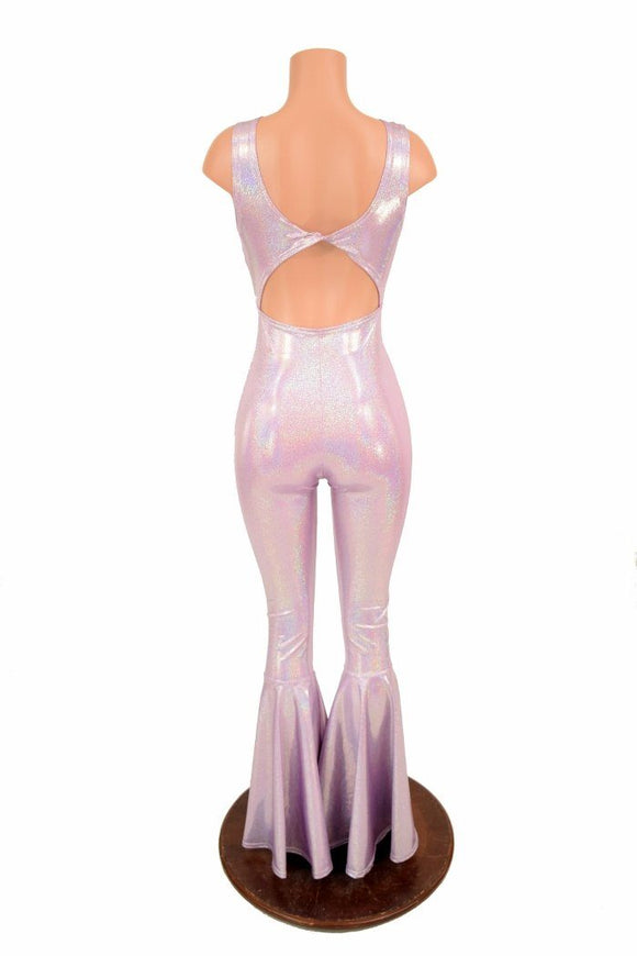 Twist Back Bell Bottom Flare Catsuit - Coquetry Clothing