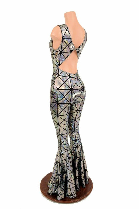 Twist Back Bell Bottom Flare Catsuit - Coquetry Clothing