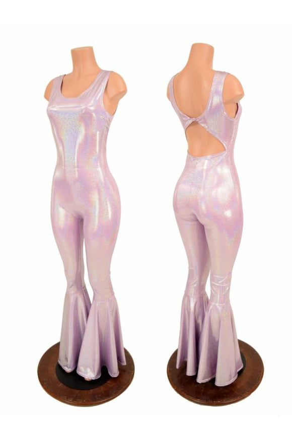 Twist Back Bell Bottom Flare Catsuit - Coquetry Clothing