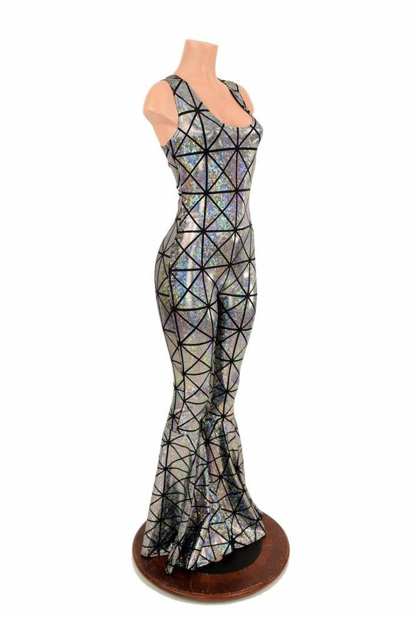 Twist Back Bell Bottom Flare Catsuit - Coquetry Clothing