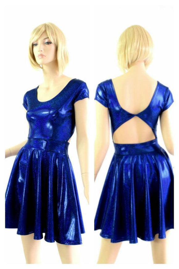 Twist Back Cap Sleeve Skater Dress - Coquetry Clothing