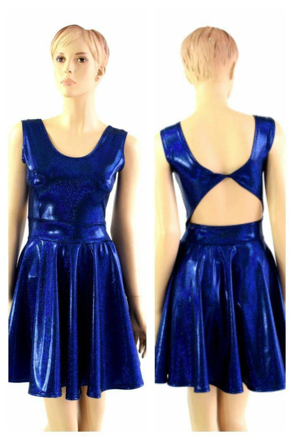 Twist Back Sleeveless Skater Dress - 1