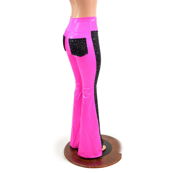 Two Tone High Waist Solar Flares with Back Pockets - Coquetry Clothing