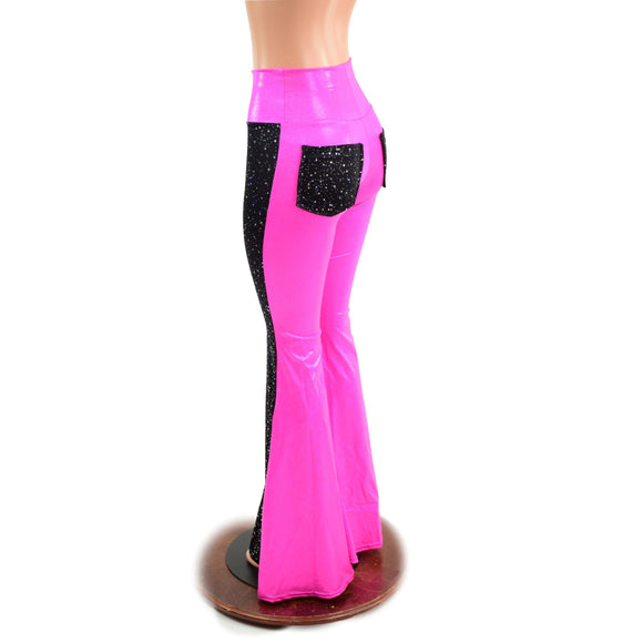 Two Tone High Waist Solar Flares with Back Pockets - Coquetry Clothing