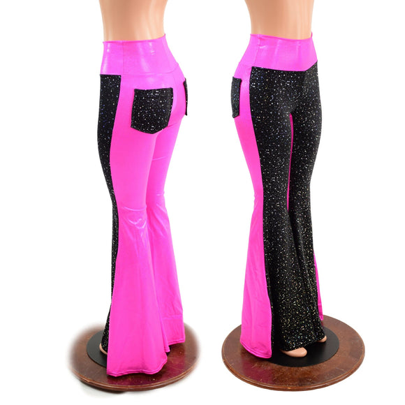 Two Tone High Waist Solar Flares with Back Pockets - Coquetry Clothing