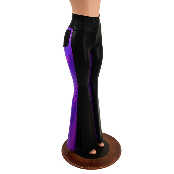 Two Tone High Waist Solar Flares with Back Pockets - Coquetry Clothing