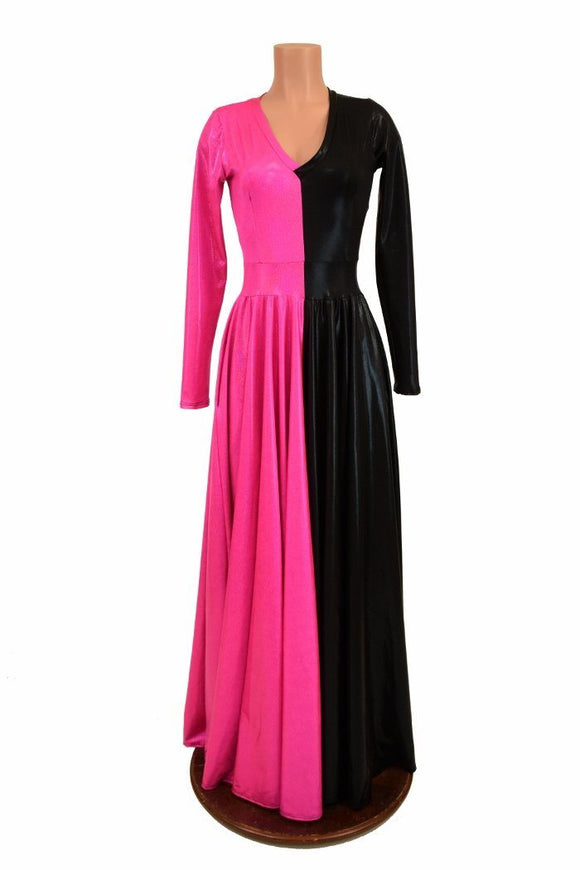 Two Tone Split Circle Cut Gown - Coquetry Clothing