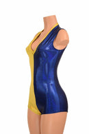 Two Tone V Neck Romper - Coquetry Clothing