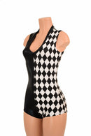 Two Tone V Neck Romper - Coquetry Clothing
