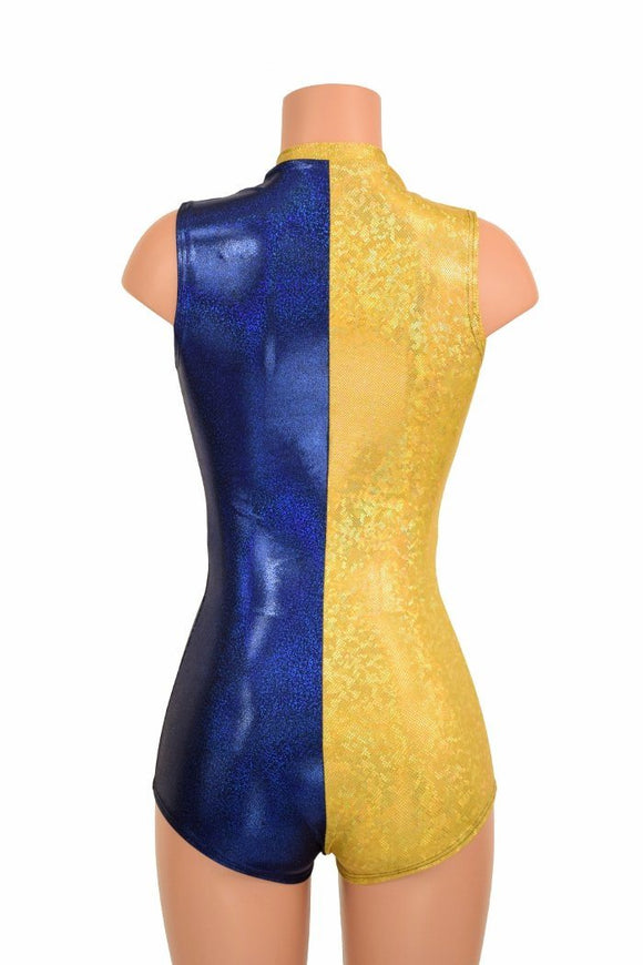 Two Tone V Neck Romper - Coquetry Clothing