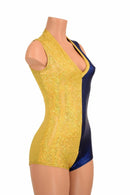 Two Tone V Neck Romper - Coquetry Clothing
