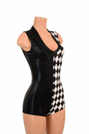 Two Tone V Neck Romper - Coquetry Clothing