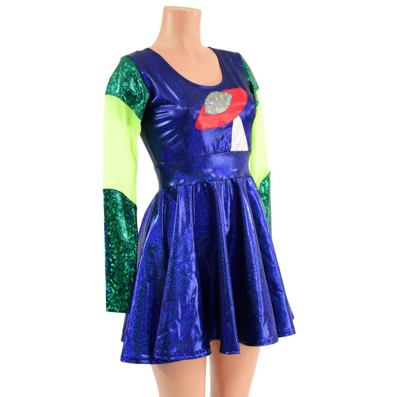 UFO Skater Dress with Mesh Inserts - Coquetry Clothing