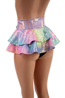 Ultra Mini Open Front Lace Up Skirt with Tiered Double Ruffle - Coquetry Clothing