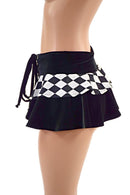 Ultra Mini Open Front Lace Up Skirt with Tiered Double Ruffle - Coquetry Clothing