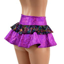 Ultra Mini Open Front Lace Up Skirt with Tiered Double Ruffle in 10" Length - Coquetry Clothing