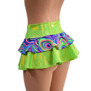 Ultra Mini Open Front Lace Up Skirt with Tiered Double Ruffle in 10" Length - Coquetry Clothing