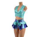 Ultra Mini Open Front Skirt and Wrap And Tie Skirt Set - Coquetry Clothing