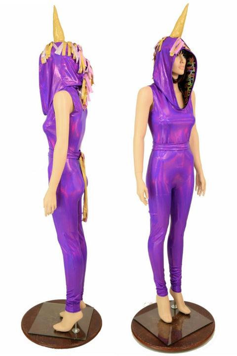 Grape Holographic Unicorn Catsuit - Coquetry Clothing
