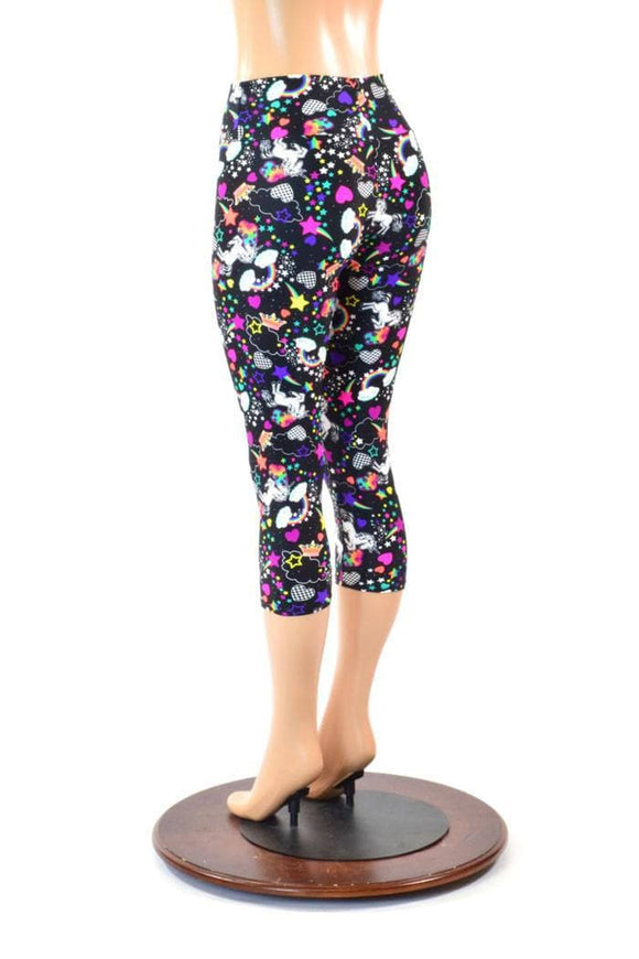 Unicorn and Rainbows High Waist Capri Leggings - Coquetry Clothing