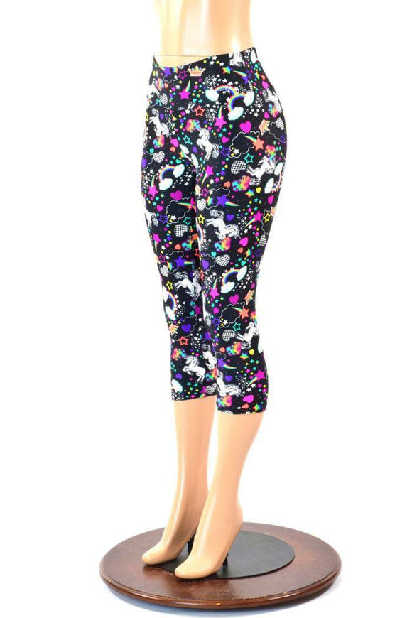 Unicorn and Rainbows High Waist Capri Leggings - Coquetry Clothing