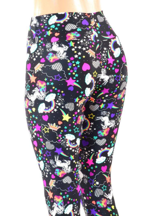 Unicorn and Rainbows High Waist Capri Leggings - 5