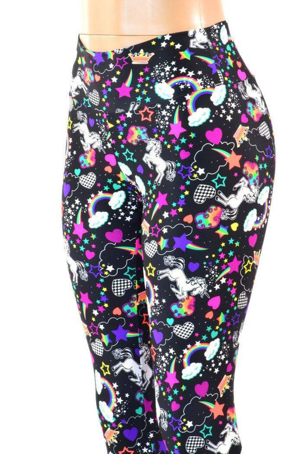 Unicorn and Rainbows High Waist Capri Leggings - 4