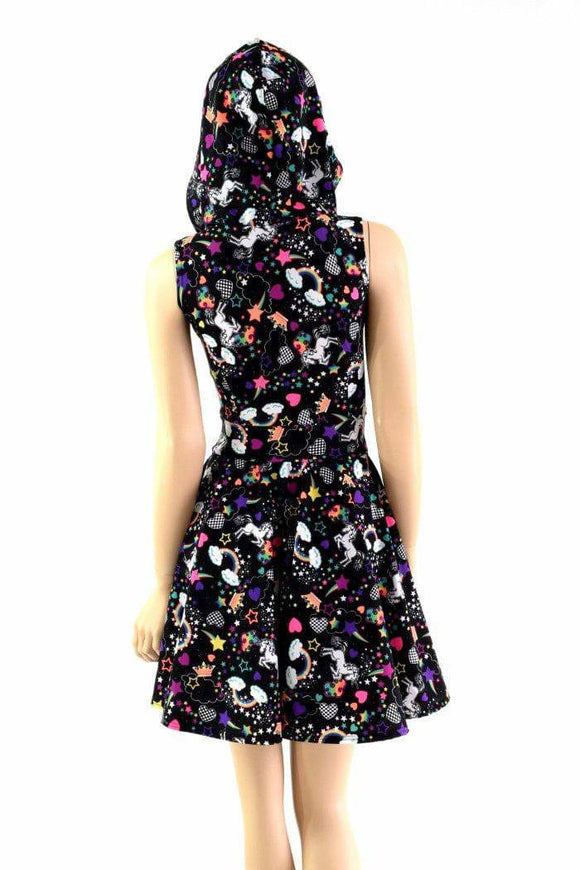 Unicorn and Rainbows Hoodie Skater Dress - Coquetry Clothing