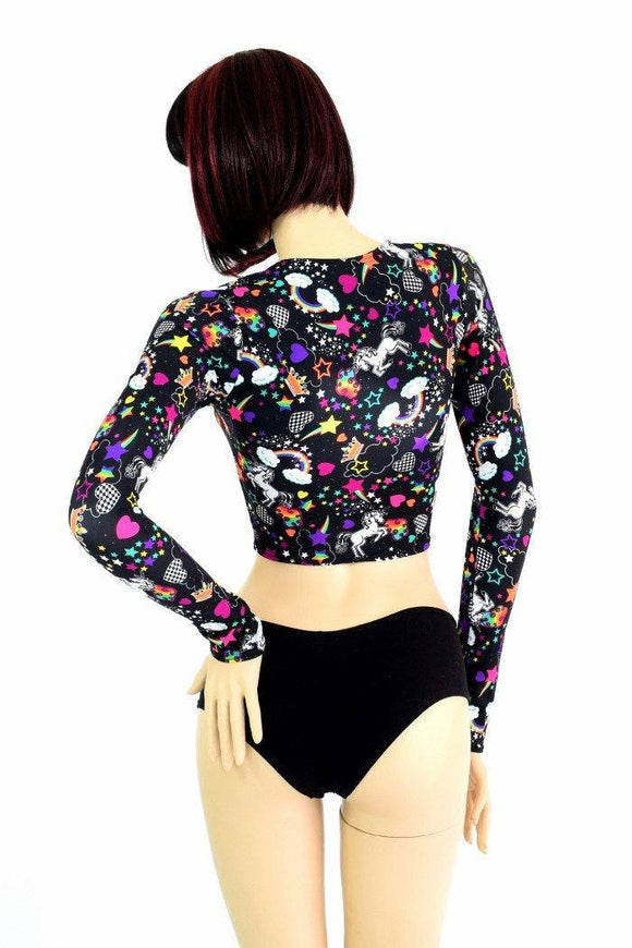 Unicorns and Rainbows Long Sleeve Crop Top - Coquetry Clothing